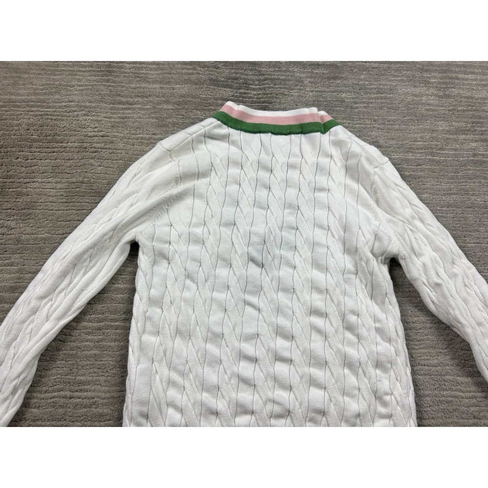 Minnie Rose Sweater Womens Medium White Long Sleeve Knit‎ V-Neck Preppy Y2K - Picture 8 of 13